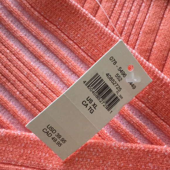 Aerie NWT Peach Striped Off-Shoulder Crop Top XL - Picture 7 of 9